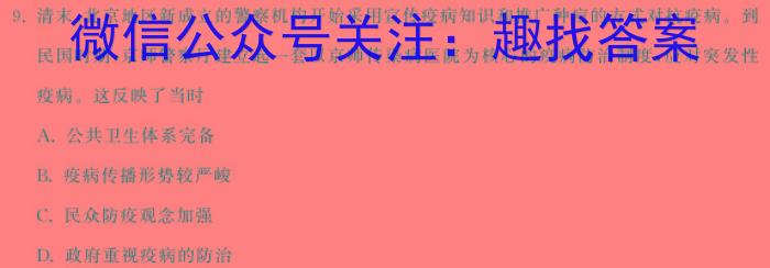 鼎成原创模考 2024年河南省普通高中招生考试双基夯实卷(二)2历史试卷