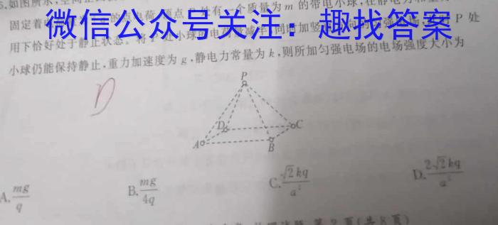 陕西省西咸新区2024年高三第二次模拟考试物理试卷答案