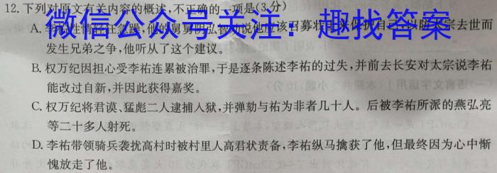 四川省内江市内江一中2024年秋期开学考试（九年级）语文