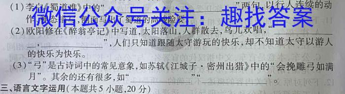 陕西省2024年高考全真模拟考试（5月）语文