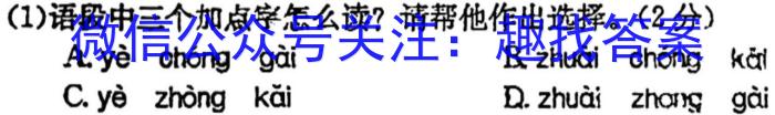 安徽省2023-2024学年度八年级第一学期期末质量监测试题卷语文