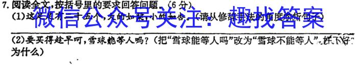 安徽省2024年中考模拟示范卷 AH(六)6语文