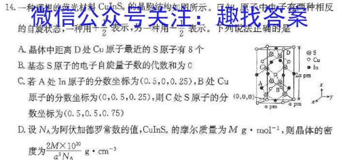 2024年普通高等学校招生全国统一考试 西宁高三复习检测(一)数学