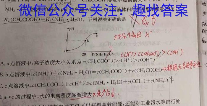 焦作市2024-2025学年高三9月质量检测考试化学