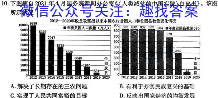 [阳光启学]2024届高三摸底分科初级模拟卷(三)3历史试卷答案