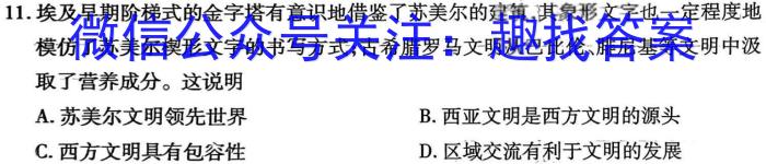 陕西省延川县中学2025届高三秋季收心检测考试历史