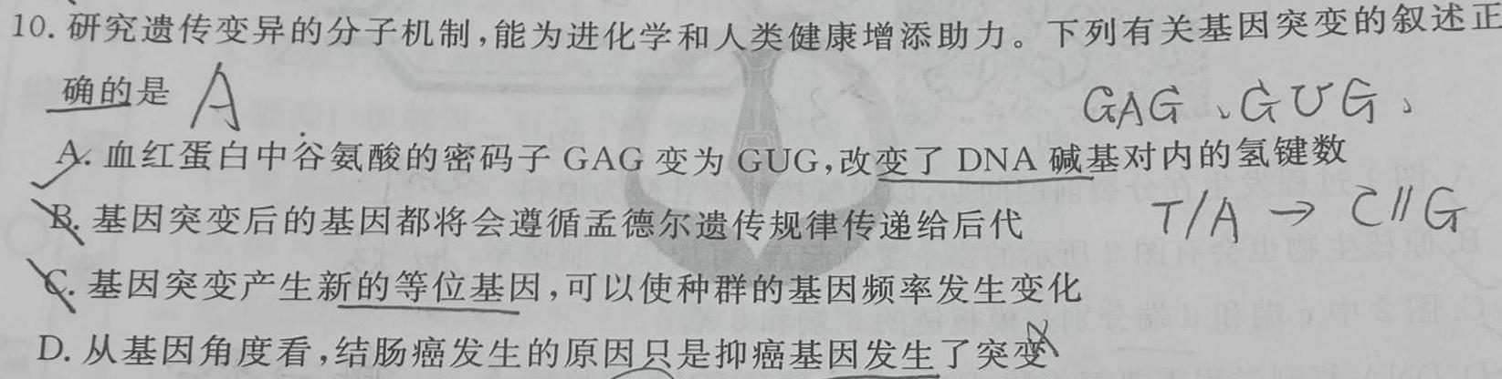 河北省沧州市2023-2024学年度第二学期八年级期末教学质量评估生物