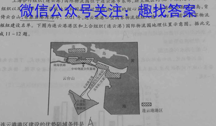 [今日更新]安徽省2024年九年级百校大联考（5月）地理h