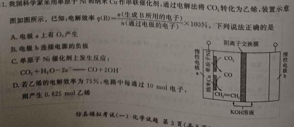 【热荐】神州智达 2023-2024高三省级联测考试 预测卷Ⅱ(七)7化学