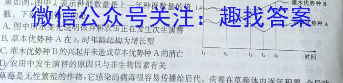 安徽省2023-2024学年第二学期高一年级4月期中联考数学