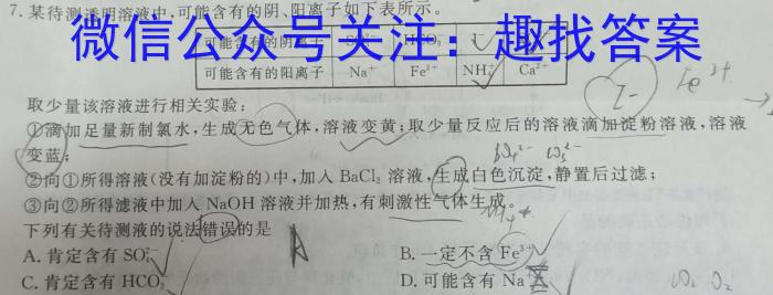 q2024年普通高等学校招生全国统一考试·金卷 BBY-F(四)4化学