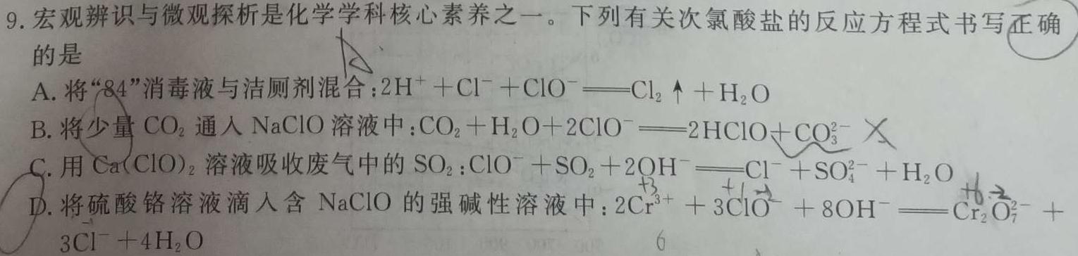 【热荐】华大新高考联盟2024届高三3月教学质量测评化学