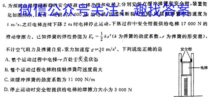 耀正文化 2024届名校名师信息卷(二)2物理试卷答案