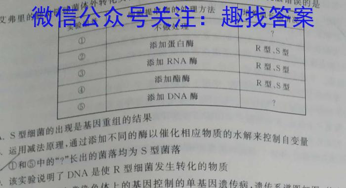 衡水金卷先享题·月考卷 2023-2024学年度下学期高三年级四调考试生物学试题答案