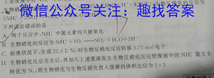 百师联盟 2023-2024学年度高二阶段性考试数学