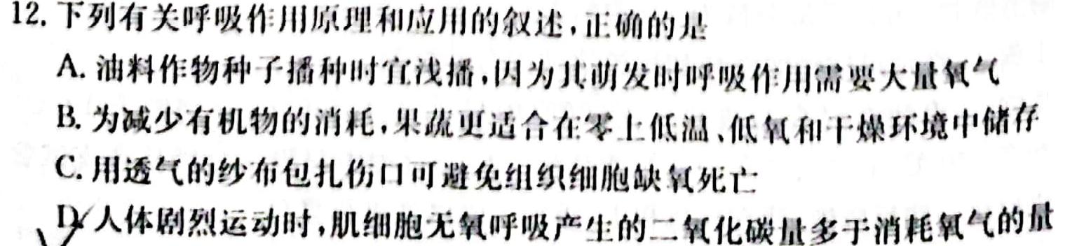 ［山西大联考］山西省2024-2025学年上学期高三年级开学考试生物