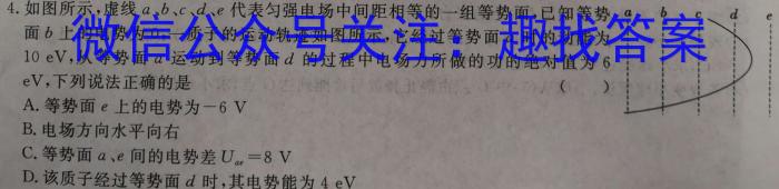 2024届名校之约·中考导向总复习模拟样卷 三轮(二)2物理试题答案