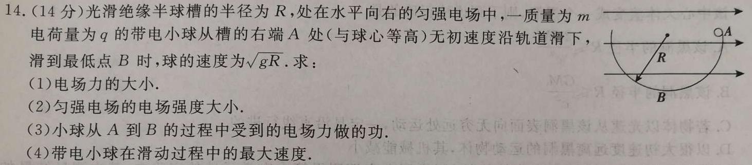 陕西省2023-2024年学年度八年级第二学期期末学业水平测试(物理)试卷答案