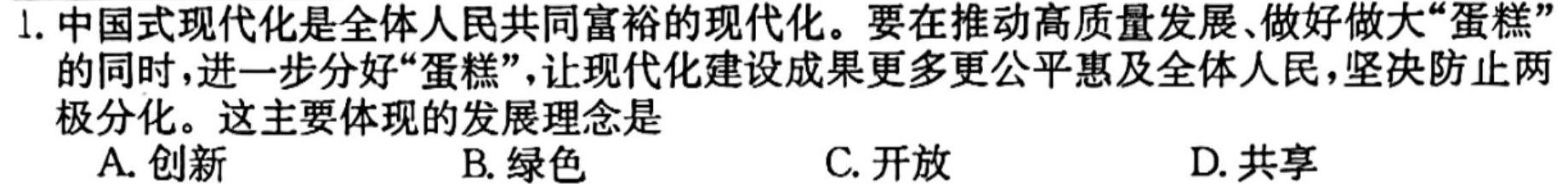 【精品】2024届衡中同卷调研卷新高考版A思想政治