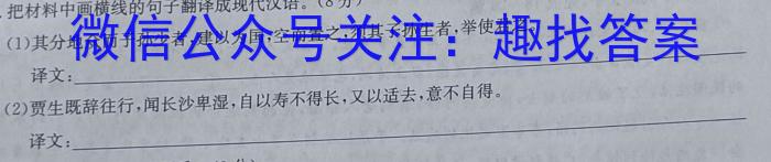 陕西2023-2024八年级学业水平质量监测(双三角形)语文