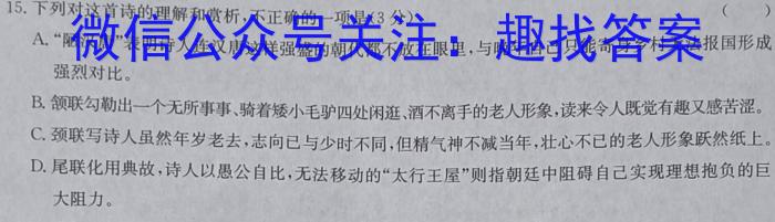 湖北省黄石市部分学校2023-2024学年度第一学期高二年级期末联考语文