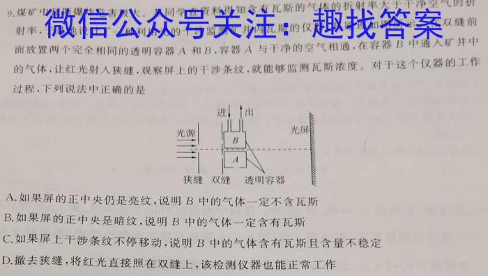 安徽省2024年九年级5月考试（无标题·试题卷）物理试卷答案