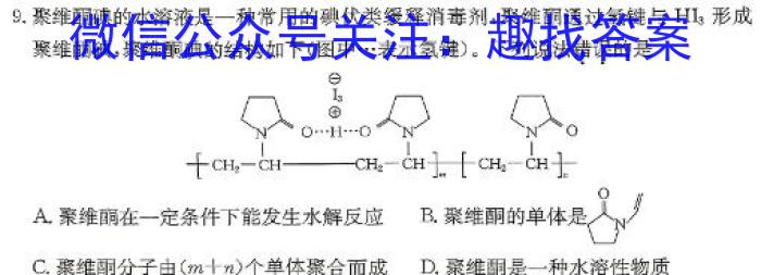 湖湘名校教育联盟·2024年上学期高一5月大联考化学