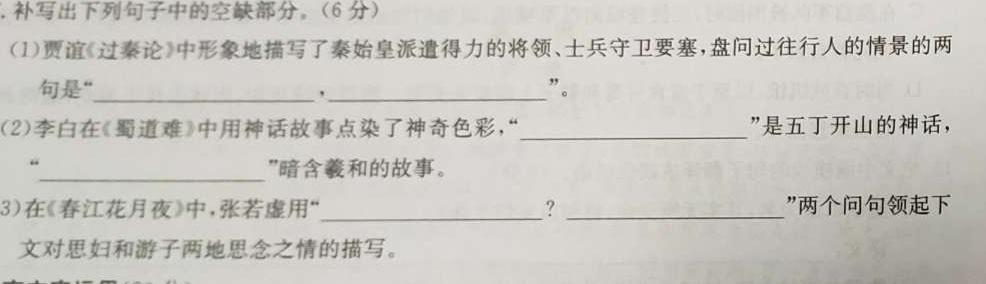 [今日更新]2024届河北省高三下学期第一次模拟考试24397C语文试卷答案