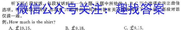 天一大联考·安徽省2023-2024学年度高二年级下学期第一次联考（3月）英语试卷答案