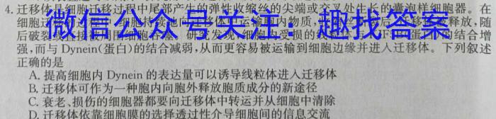 [阳光启学]2024届全国统一考试标准模拟信息卷(十一)11生物学试题答案