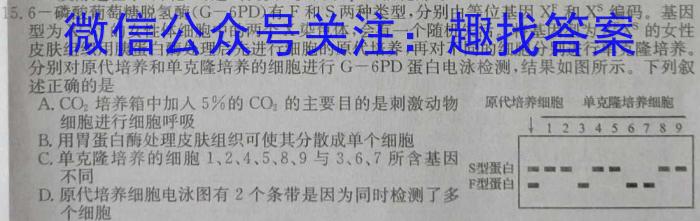 2023-2024学年山西九年级中考百校联盟考(二)2(24-CZ128c)生物学试题答案