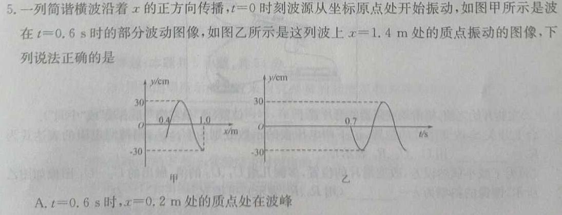 河南省2024年九年级抽测试卷(物理)试卷答案