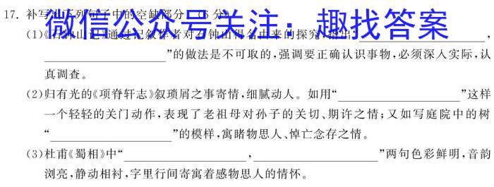 石室金匮 成都石室中学2023-2024学年度下期高2024届二诊模拟考试语文