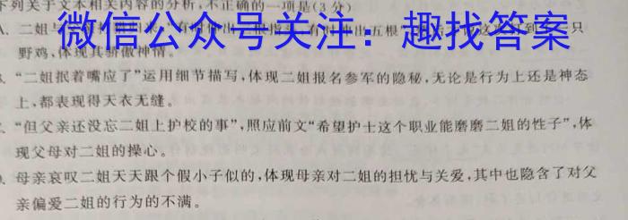河北省强基名校联盟2023-2024高二年级第二学期开学联考(334B)/语文