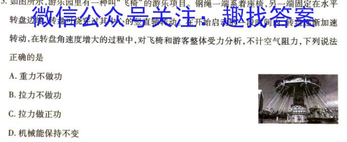 陕西省定边四中2023~2024学年第二学期高一期末考试(241993Z)物理`