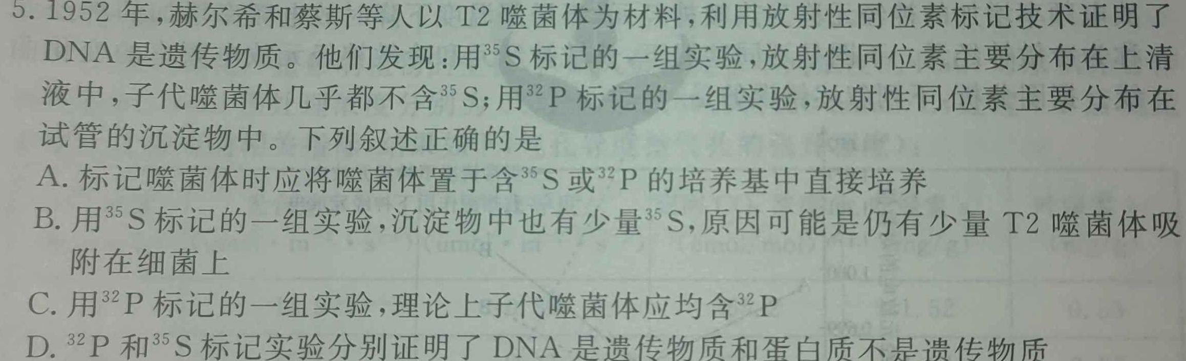 安徽省太和县2024年初中学业水平考试模拟测试卷（一）生物学