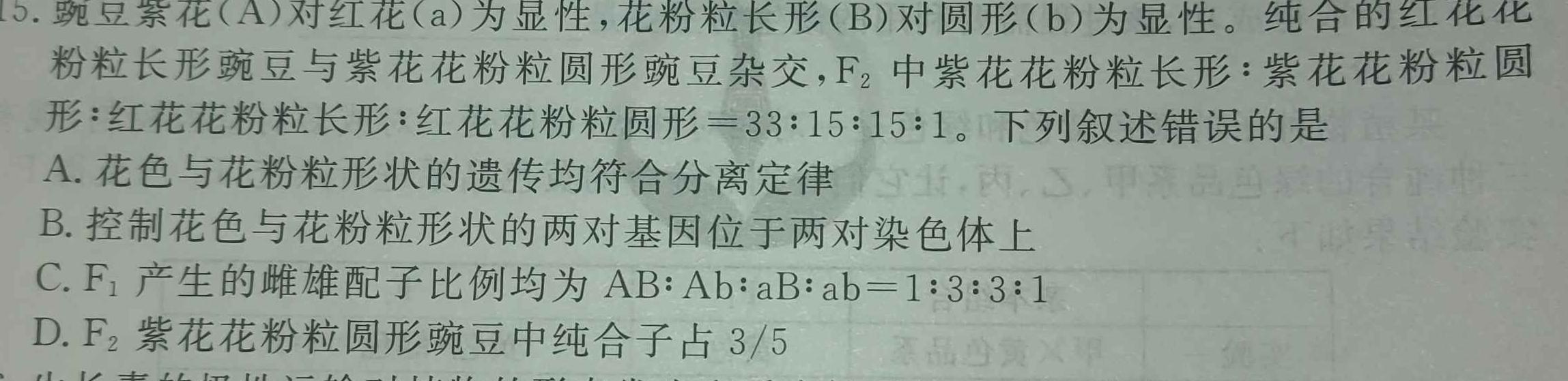 河南省镇平县2024年春期八年级期中调研测试生物