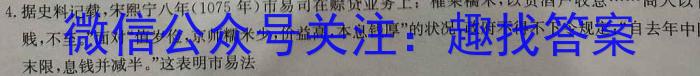 2024届安徽省九年级毕业班第一次模拟考历史试题答案