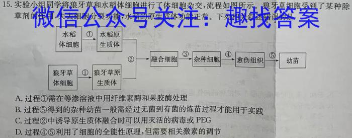 2024年昆明一中、银川一中高三联合考试二模生物学试题答案