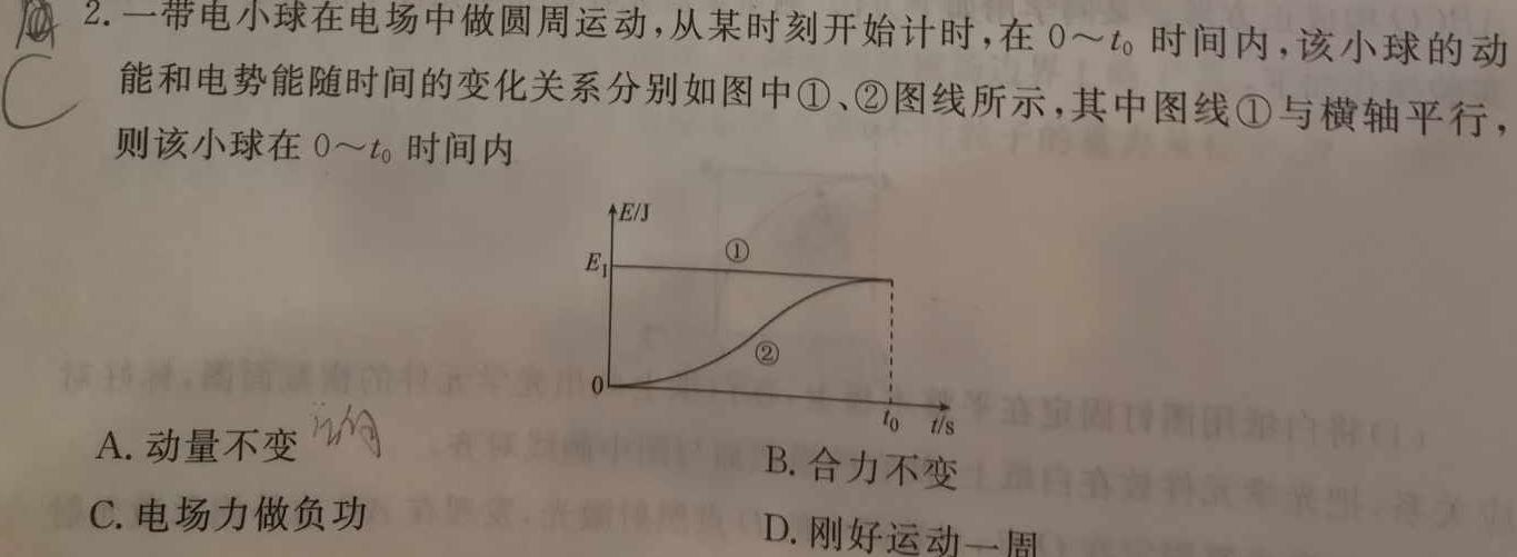 2024年河北省初中毕业生第三阶段综合复习 金榜夺魁(十四)14(物理)试卷答案