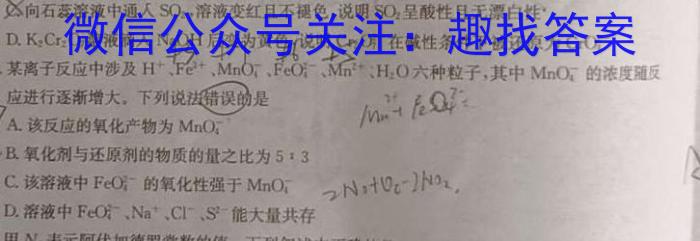 黔东南州2023-2024学年度高一第二学期期末文化水平测试化学