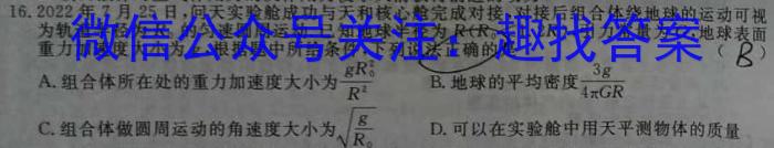 百校联考2024年广东中考适应性考试物理试卷答案