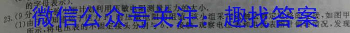 安徽省C20教育联盟2024年九年级第一次学业水平检测物理试卷答案