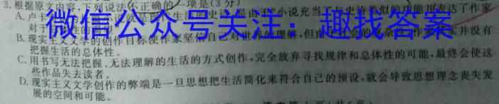 陕西省2024年初中学业水平考试模拟试题（三）语文