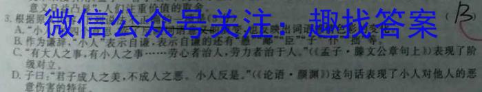 2023年陕西省九年级模拟检测卷(方框套空心菱形)语文