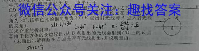 甘肃省2024年春学期高一年级期末学业水平检测考试(HD240619A)物理试题答案