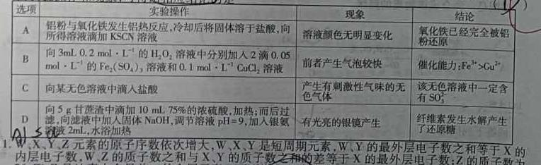 【热荐】沧州市2023-2024学年第二学期期末教学质量监测（高一年级）化学