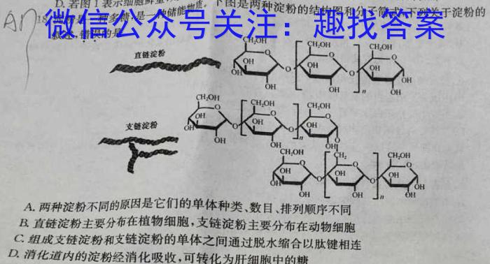 金安24届高三考前适应性考试(24-452C)生物