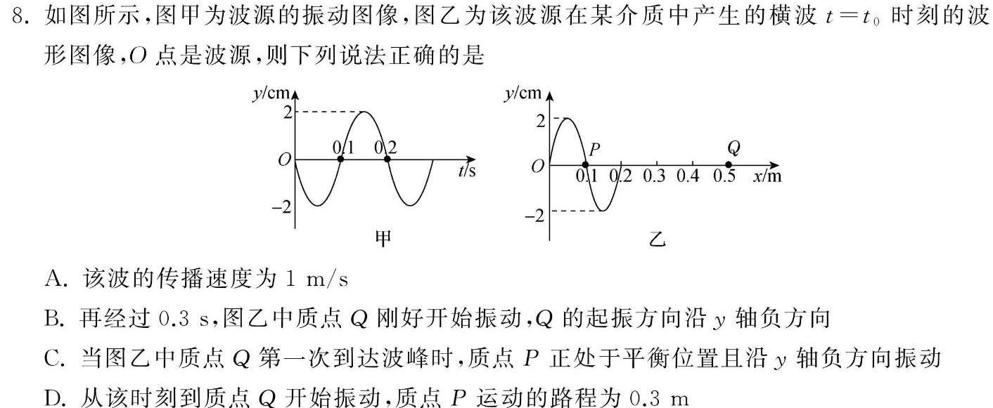 安徽省蚌埠市2023-2024学年度第二学期八年级期末教学质量监测(物理)试卷答案