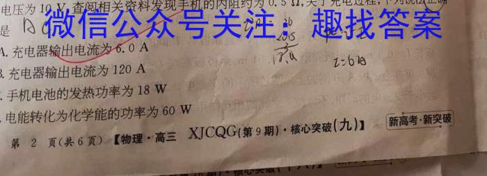 安师联盟·安徽省2024年中考仿真极品试卷（一）物理试卷答案